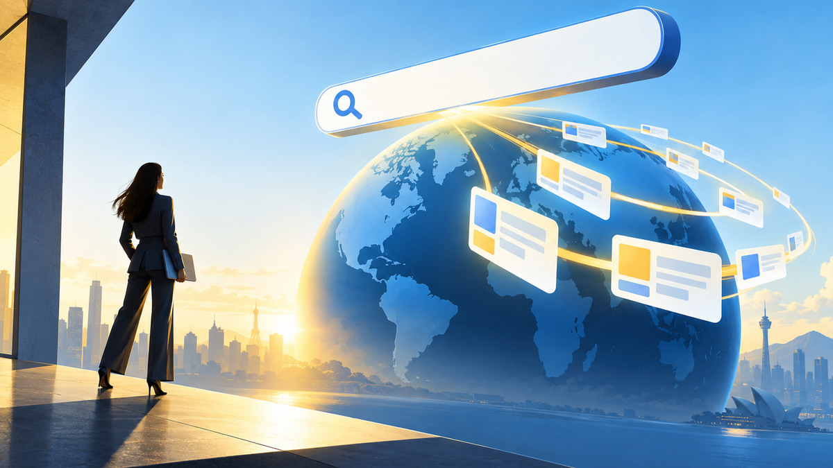 Google Expands AI-Powered Search Ads Worldwide Amid Slowing Core Ad Growth editorial illustration