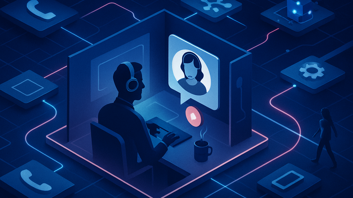 Xander Freeman Shares Latest Call center Helper Research on Zoom Podcast editorial illustration
